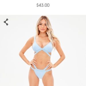 Blue cross front bikini